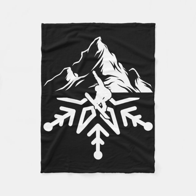 Snowboarden Snowboard Snowflake Vintag Retro Fleecedecke (Vorderseite)