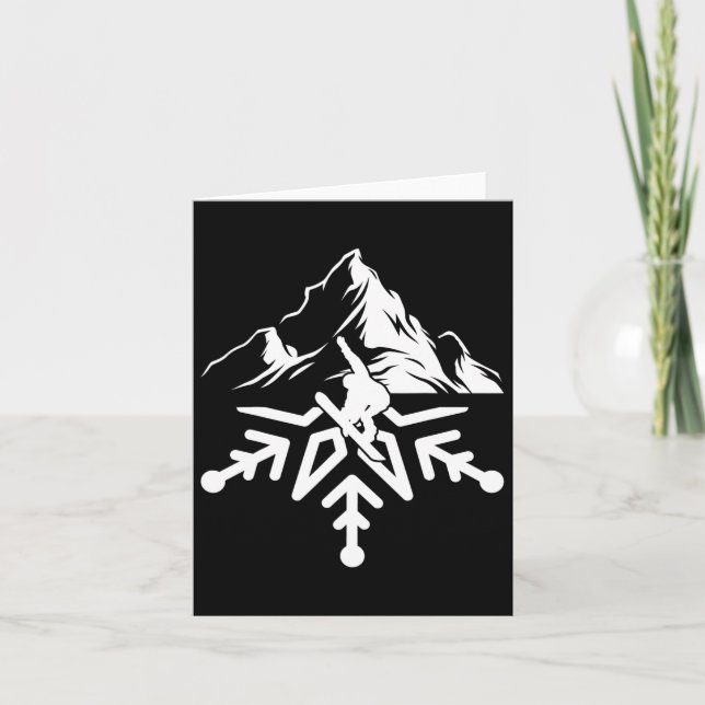 Snowboarden Snowboard Snowflake Vintag Retro Karte (Vorderseite)