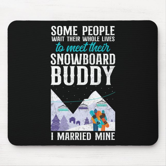 Snowboarden Snowboard Vintag Ehe Ehefrau Buddy Mousepad (Vorne)