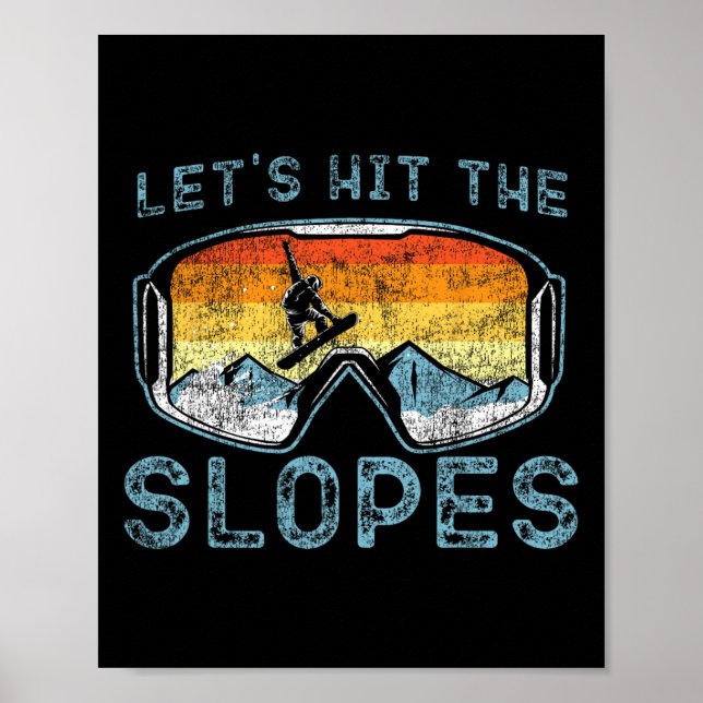 Snowboarden Snowboard Vintag Retro-Goggles Lasst u Poster (Vorne)