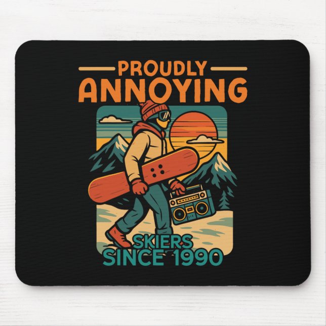 Snowboarden Snowboard Vintag Retro Stolz Annoy Mousepad (Vorne)