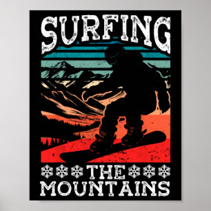 Snowboarden Snowboard Vintag Retro Surfen M Poster