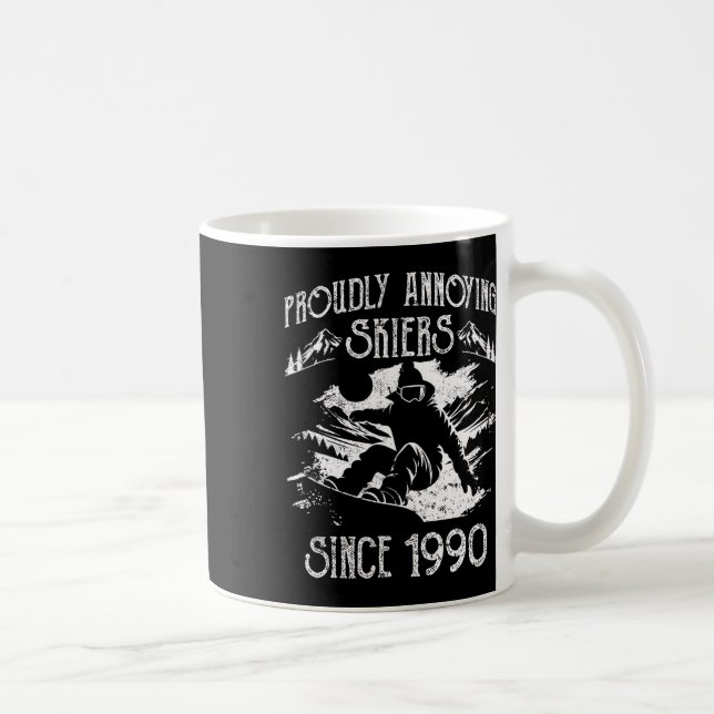 Snowboarden Snowboard Vintag stolz Annoying Sk Kaffeetasse (Rechts)