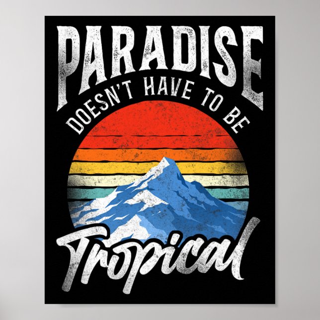 Snowboarden Snowboard Vintager Bergwinterski Poster (Vorne)