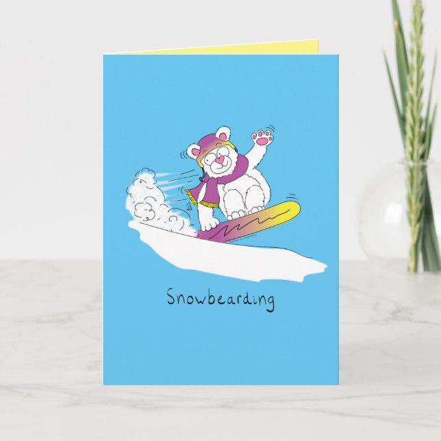 Snowboarden - Snowboarden Bärenkarte Karte (Vorderseite)