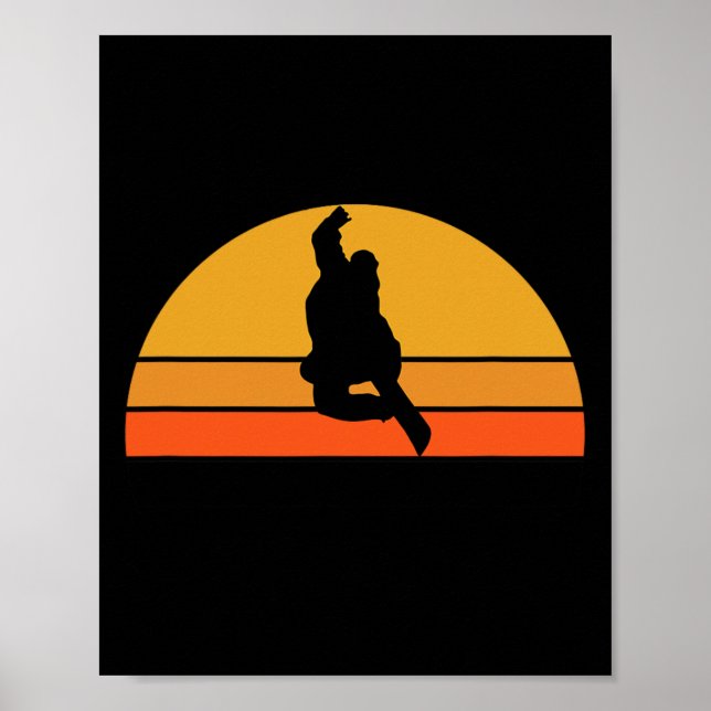 Snowboarden Snowboarder Schneeschlitten Wintersonn Poster (Vorne)