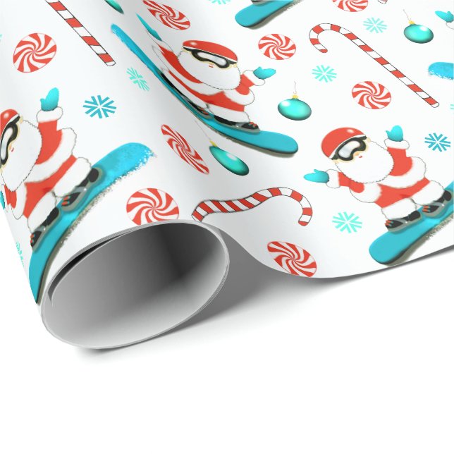 Snowboarden Snowboarder Weihnachtsgeschenk Geschenkpapier (Rolleneckpunkt)