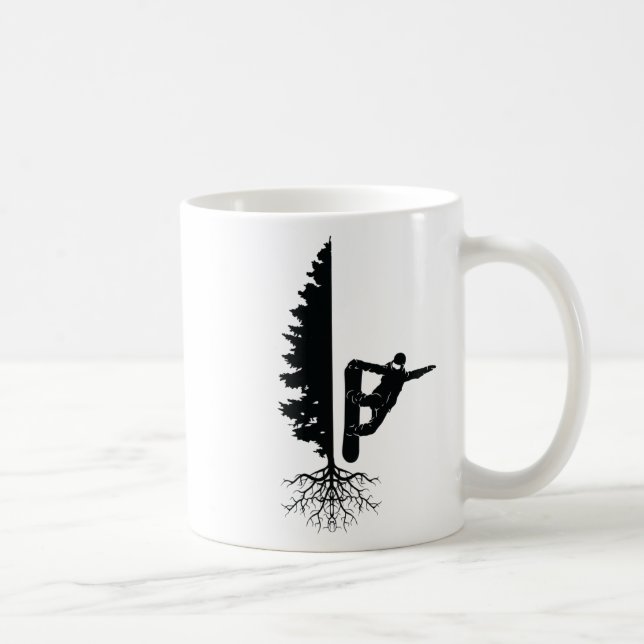 Snowboarden Snowborder Off Piste Tree 1 Kaffeetasse (Rechts)