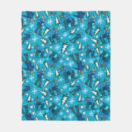 Snowboarden Spaß Fleecedecke