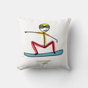 Snowboarden Stickman Kissen