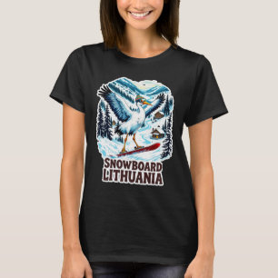 Snowboarden Storch Litauen Wintersport T-Shirt