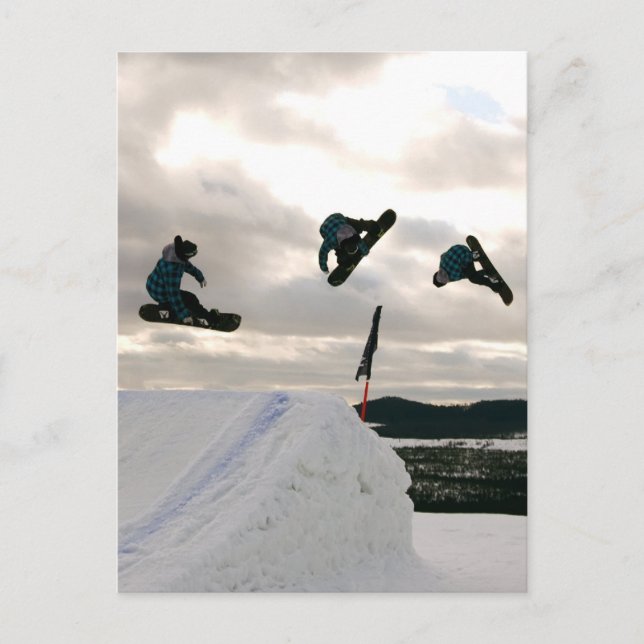 Snowboarden Tricks Postkarte (Vorderseite)