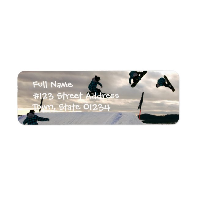 Snowboarden Tricks Rücksendeadresse (Vorne)