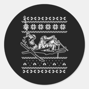 Snowboarden Uganda Weihnachten Pajama Cool Snowboa Runder Aufkleber