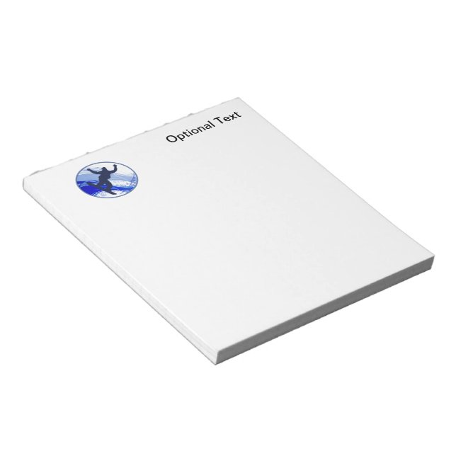 Snowboarden und Schneeflocken Notizblock (angewinkelt)