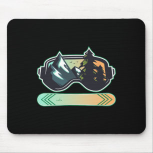 Snowboarden - Vintages Pinienwäldchen 2 Mousepad