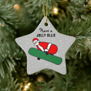 Snowboarden Weihnachten sammeln Keramik Ornament