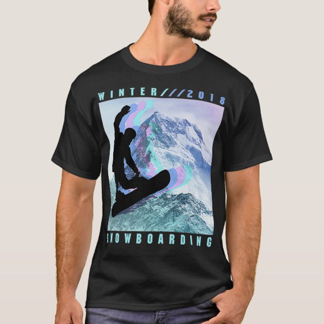 Snowboarden Winter 2018 Premium  T-Shirt (Vorderseite)