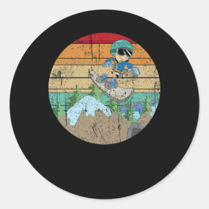 Snowboarden Winter Sport Mountain Snowboarder Snow Runder Aufkleber