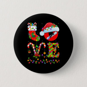 Snowboarden Xmas Lighting Santa Liebe Snowboarden Button