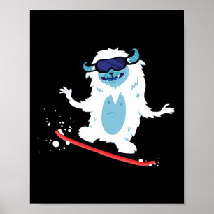 Snowboarden Yeti Bigfoot Geschenk für Sasquatch Mo Poster