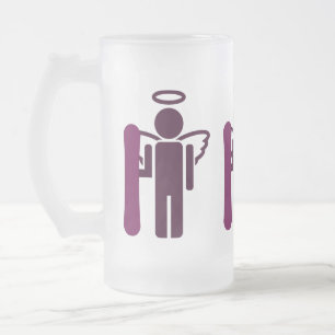 Snowboardengel Mattglas Bierglas