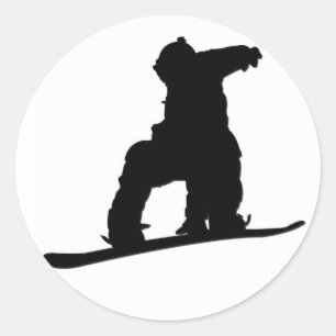 Snowboarder-Aufkleber Runder Aufkleber