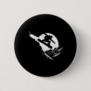 Snowboarder Cliff Snowboarden Snowboard Distressiv Button