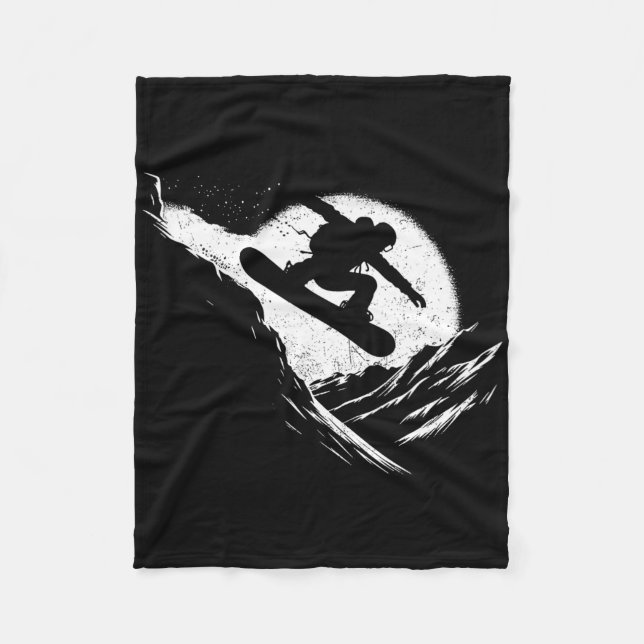 Snowboarder Cliff Snowboarden Snowboard Distressiv Fleecedecke (Vorderseite)