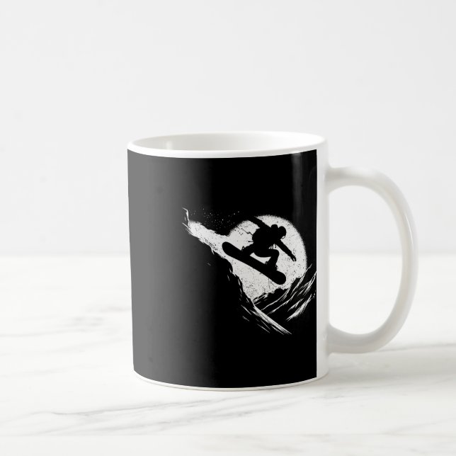 Snowboarder Cliff Snowboarden Snowboard Distressiv Kaffeetasse (Rechts)
