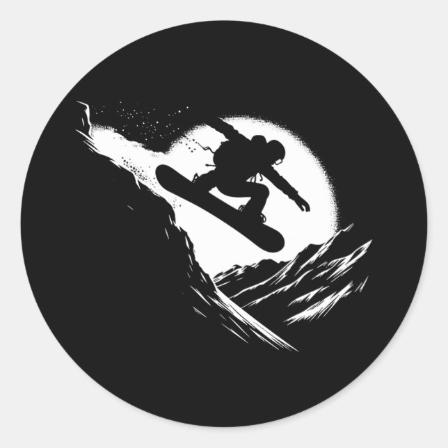 Snowboarder Cliff Snowboarden Snowboard Runder Aufkleber (Vorderseite)