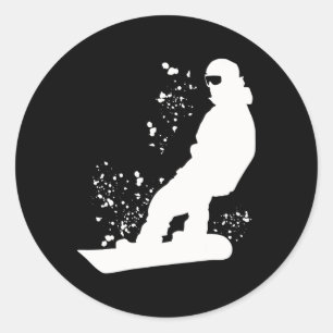 Snowboarder Colorful Snowboard Snowboarden 11 Runder Aufkleber