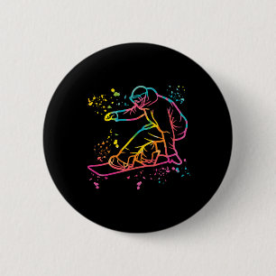 Snowboarder Colorful Snowboard Snowboarden 33 Button