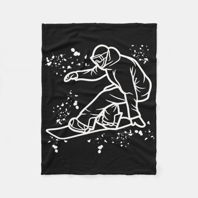 Snowboarder Colorful Snowboard Snowboarden 36 Fleecedecke (Vorderseite)