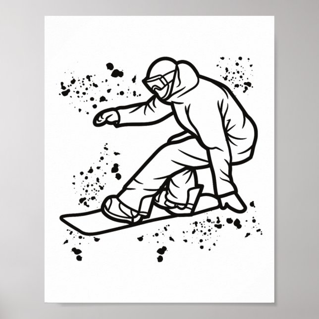 Snowboarder Colorful Snowboard Snowboarden &# Poster (Vorne)