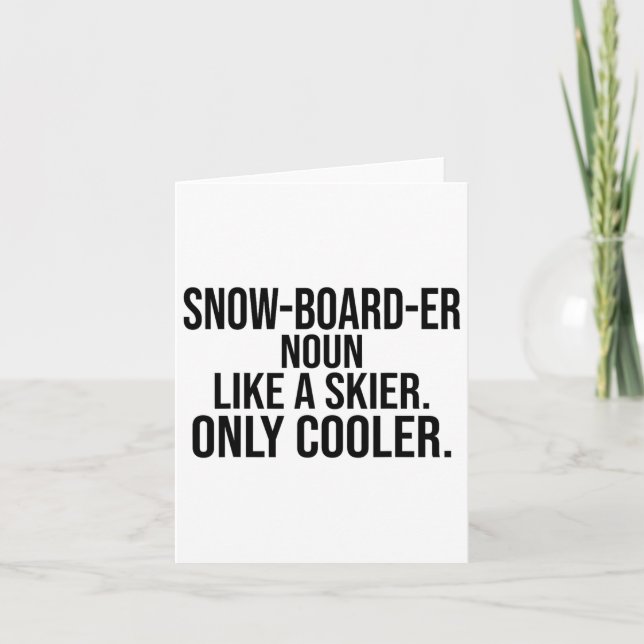 Snowboarder Definition Dictionary Funny Snowboard Karte (Vorderseite)