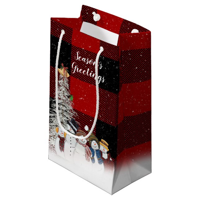 Snowboarder der Saison auf kariert Kleine Geschenktüte (Vorderseite Schrägansicht)