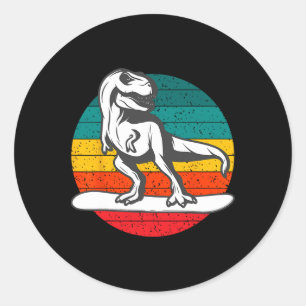 Snowboarder Dinosaur Snowboard Wintersport Snowb Runder Aufkleber