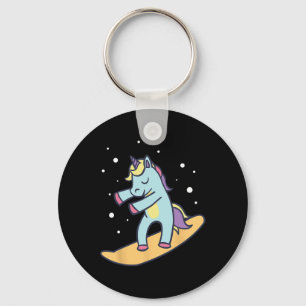 Snowboarder Einicorn Snowboarden Wintersportski Schlüsselanhänger