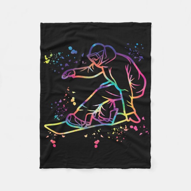 Snowboarder farbenfrohe Snowboard Snowboarden 1 Fleecedecke (Vorderseite)