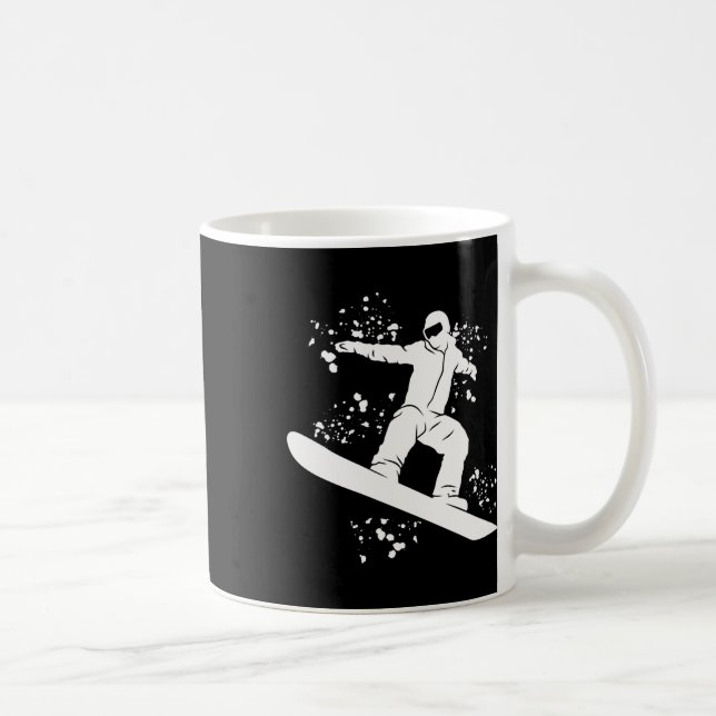 Snowboarder farbenfrohe Snowboard Snowboarden 2 Kaffeetasse (Rechts)