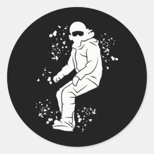 Snowboarder farbenfrohe Snowboard Snowboarden 3 Runder Aufkleber