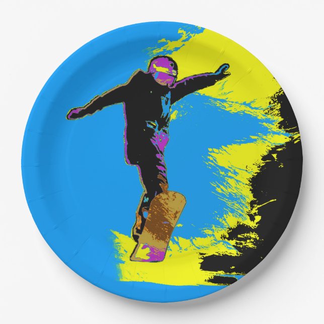 Snowboarder Flight - Snowboarder Pappteller (Vorderseite)