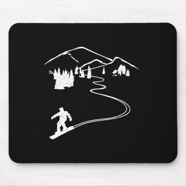 Snowboarder Freeride Design Snowboard Apres Ski Mousepad (Vorne)