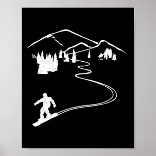 Snowboarder Freeride Design Snowboard Apres Ski Poster