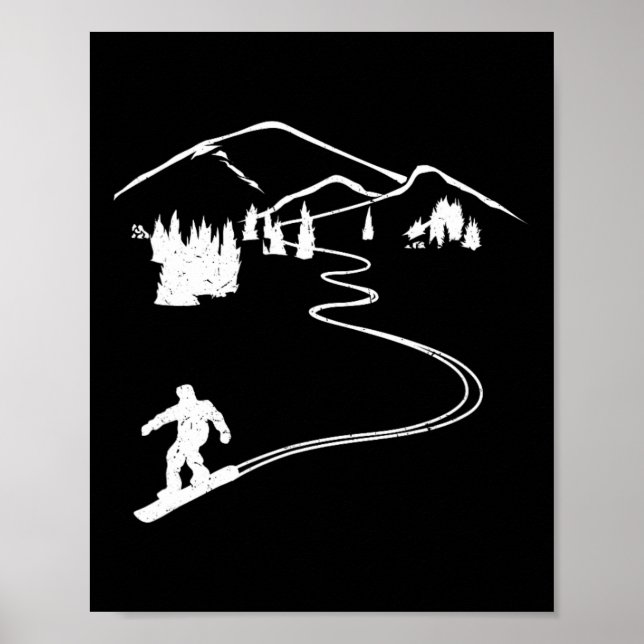 Snowboarder Freeride Design Snowboard Apres Ski Poster (Vorne)