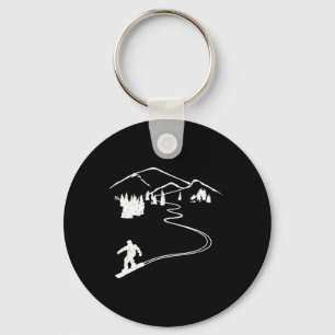 Snowboarder Freeride Design Snowboard Apres Ski Schlüsselanhänger