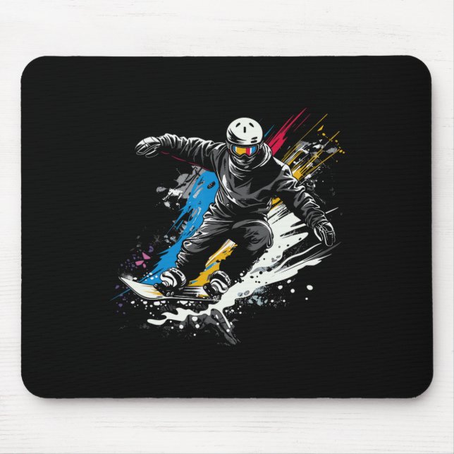 Snowboarder Graffiti Alp Snowboarden Mousepad (Vorne)