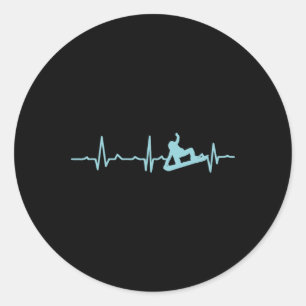Snowboarder Heartbeat Snowboarden Skifahren Runder Aufkleber
