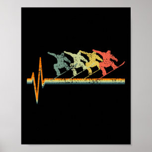 Snowboarder-Heartbeat-T-Shirt-Geschenk Poster